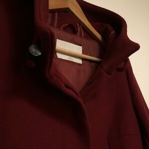 Wool Blend Hooded Coat